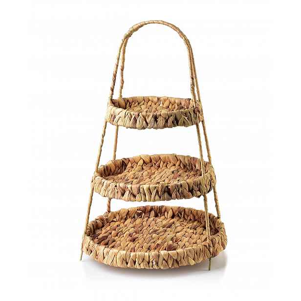 Patera 3-úrovňová z vodního hyacintu 50 cm Stojan na ovoce