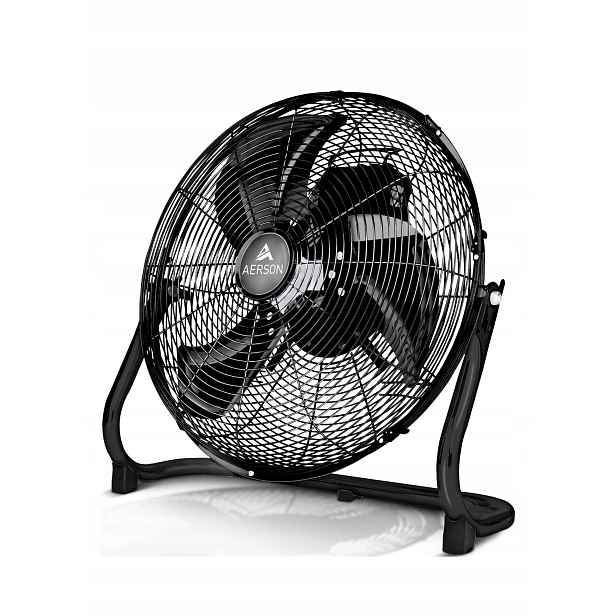 Podlahový ventilátor 40 cm černý, ventilátor 75 W, silný a tichý