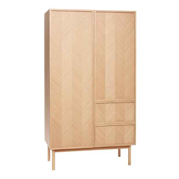 Šatní skříň z dubového dřeva 100x180 cm Herringbone – Hübsch