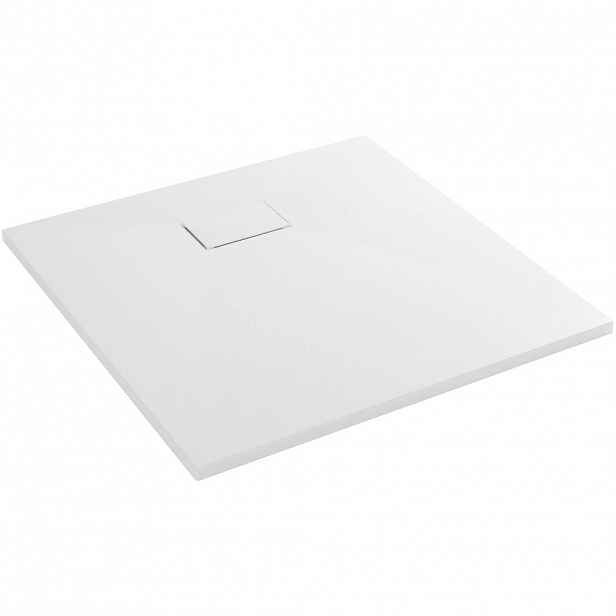 Sprchová vanička čtvercová Gusto - SMC/minerální kompozit - strukturovaná bílá matná - 90x90x3 cm