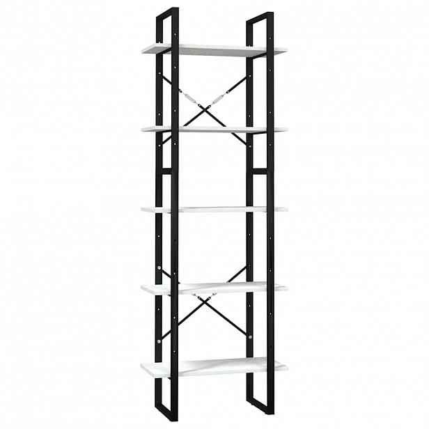 vidaXL Knihovna s 5 policemi bílá 60 x 30 x 175 cm borové dřevo
