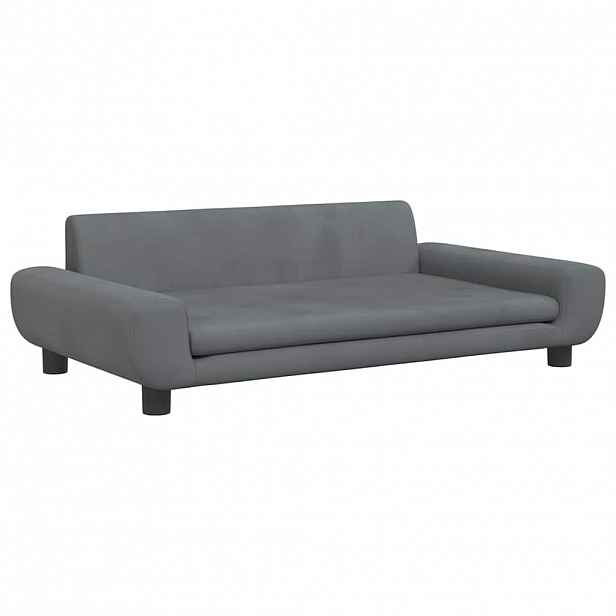 vidaXL Pelíšek pro psy tmavě šedý 100 x 54 x 33 cm samet