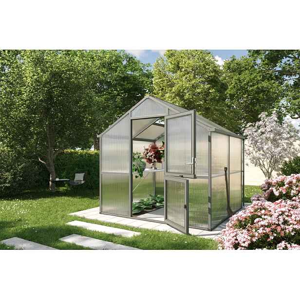 Zahradní skleník KGT Iris II 2,2 x 2,3 m, antracit/šedá