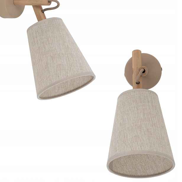 Nástěnné svítidlo s kuželovitým lněným stínidlem 1*E27 do obývacího pokoje Tk Lighting