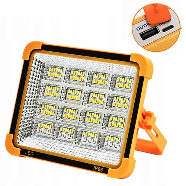 Výkonná Přenosná Solární Lampa 200 W Akumulátor Práce Na Stavbu Powerbank