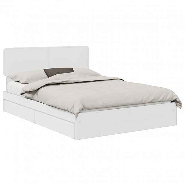 vidaXL Postel s úložným prostorem Bílá 140 x 200 cm Kompozitní dřevo