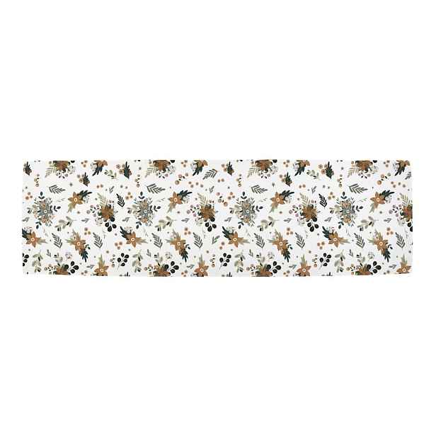 Bavlněný běhoun na stůl s vánočním motivem 40x140 cm Festive Flowers – Butter Kings
