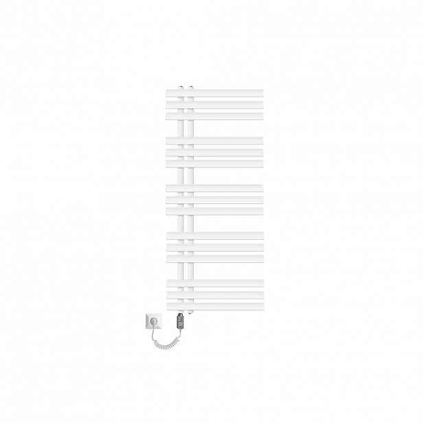 LuxeBath ELEKTRICKÝ koupelnový radiátor Iron EM 500 × 1200 mm, bílý, s topným tělesem 900 W
