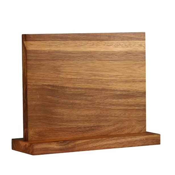Magnetický oboustranný držák na nože z bambusu, 28.5 x 22.5 cm, hnědý
