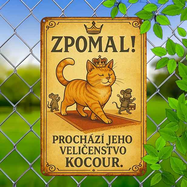 TEMU 2D Plochý, 1 ks Retro Plechová Tabule s Českým Sloganem 20x30 cm | Kovové Nástěnné Umění | Vintage Styl Dekorace pro Domov, Restauraci, Kavárnu,