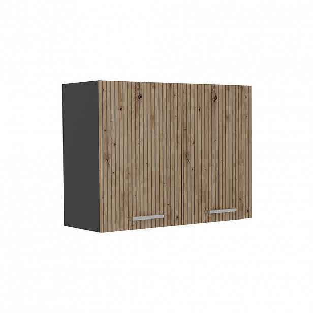Vicco SKLENĚNÁ KUCHYŇSKÁ SKŘÍŇKA R-Line, Řemeslný dub/Antracit, 80 cm