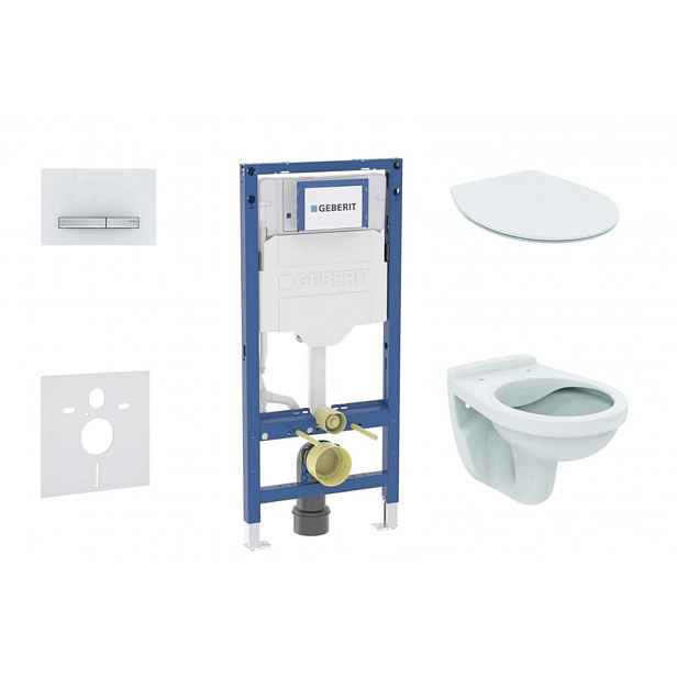 Geberit Duofix - Set předstěnové instalace, klozetu Alpha a sedátka softclose, tlačítko Sigma50, alpská bílá SANI11CD3107