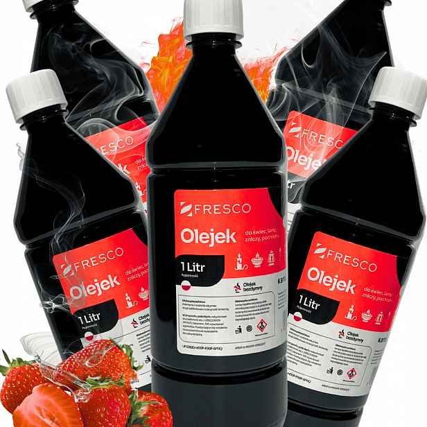 Set 5x Bezkouřový Olej do hřbitovních svíček Pochodeň vůně Jahoda