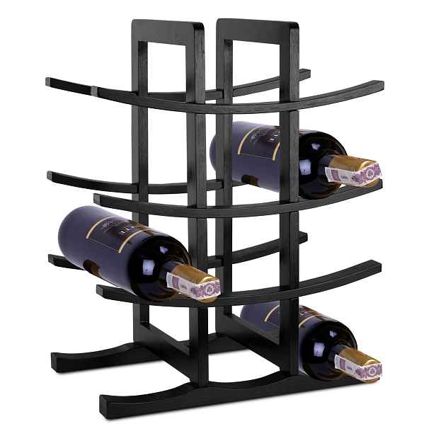 TZB Bambusový stojan na víno Todgar černý
