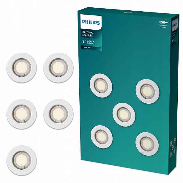 5x Halogenové podomítkové Led svítidlo GU10 Bílé Peridot Philips