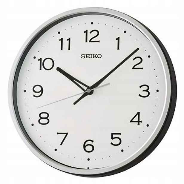 Čitelný Klasický Stříbrný Kulatý Japonský Hodinový Stroj Seiko QHA020S 30 cm