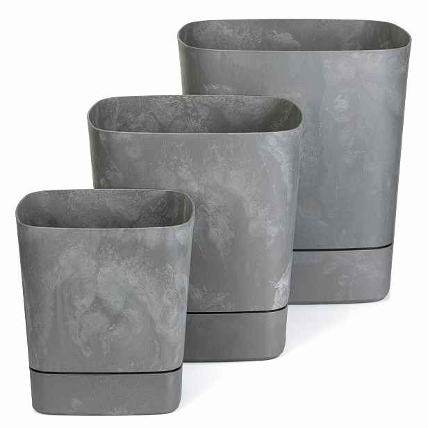 HowHomely Sada 3 ks květináčů Cubi 16x16/19x19/25x25 cm šedý beton
