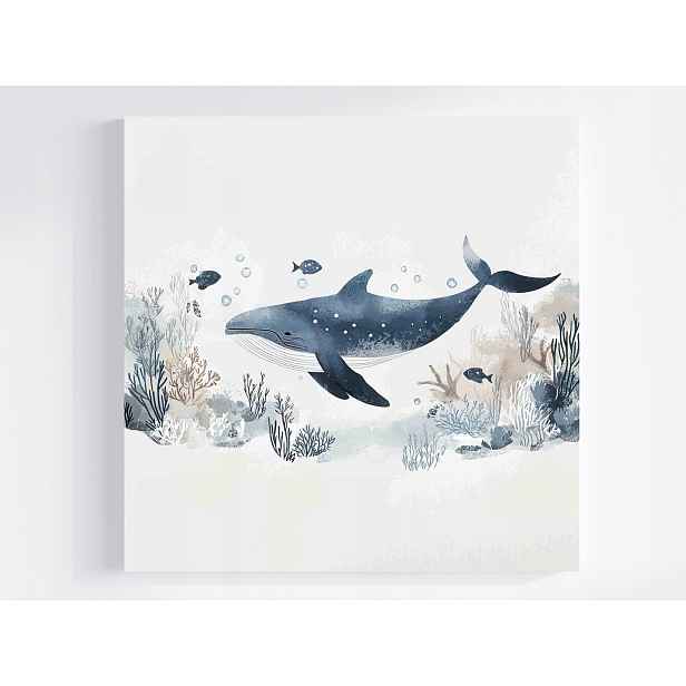 Obraz Na Plátně Canvas Podmořský Svět Oceán Rybičky Velryba Korále 50x50