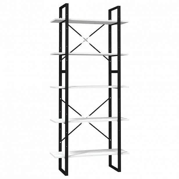 vidaXL Knihovna s 5 policemi bílá 80 x 30 x 175 cm borové dřevo
