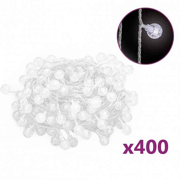 vidaXL Světelný řetěz kulaté žárovky 40m 400 LED studený bílý 8 funkcí
