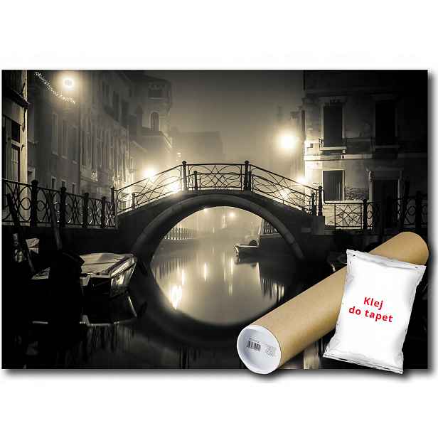 Vinylová fototapeta Město noc Benátky Itálie Most výhled 152x104