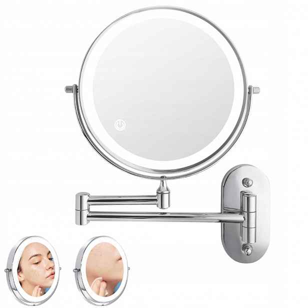Nástěnné Led kosmetické zrcadlo na make-up zvětšující o 360°