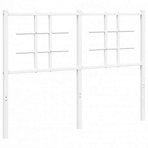 vidaXL Kovové náhradní čelo postele bílé 120 cm