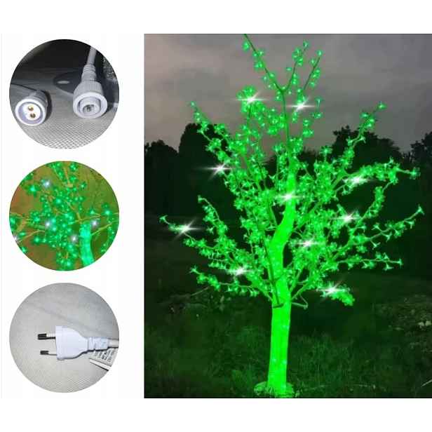 Akrylový Led stromek 120 cm Zelený flash studená bílá barva