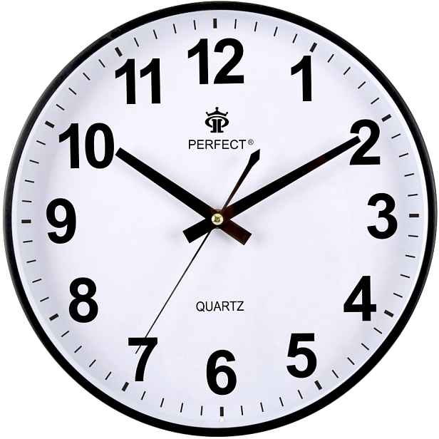 Nástěnné hodiny Perfect PW620-1700-1 Černé 30,5 cm Plynulý chod ručiček