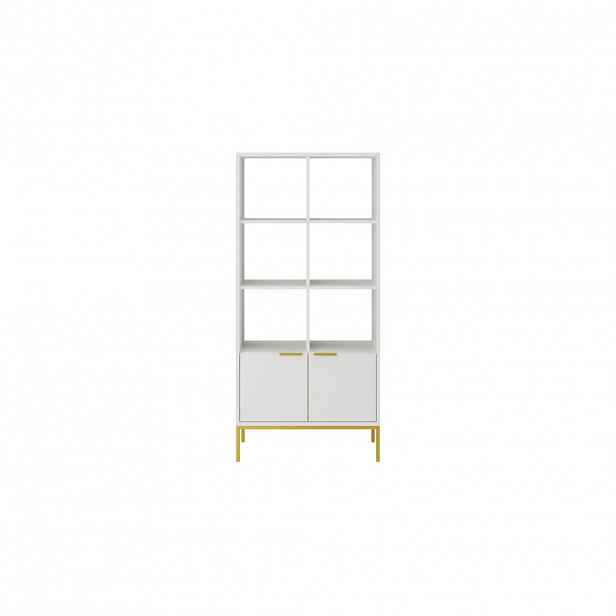 RAUMHIRSCH FURNITURE KNIHOVNA Austin bílá, zlatá 40/171,3/80 cm