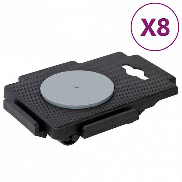 vidaXL Stěhovací vozíky s 8 kolečky 8 ks černé polypropylen 150 kg