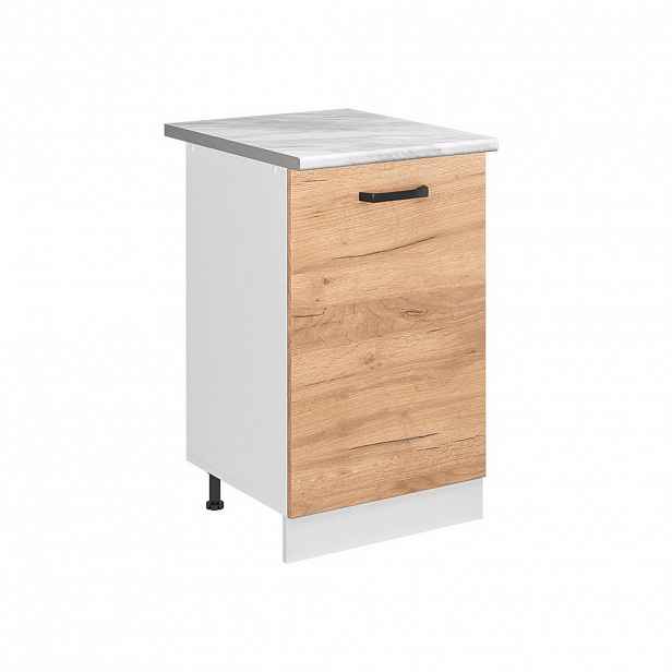 Vicco SPODNÍ SKŘÍŇKA KUCHYŇSKÉ LINKY R-Line, Zlatý mocný dub/Bílá, 50 cm pracovná doska Mramor