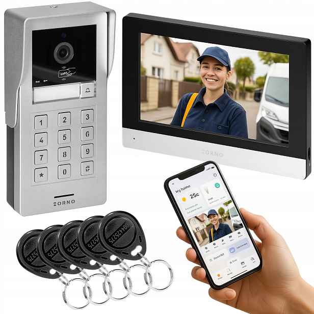 Rodinný videotelefon Šifrovač Full Hd Tuya Brána Rfid WiFi