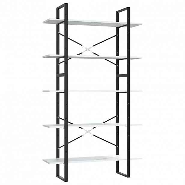vidaXL Knihovna s 5 policemi bílá 100 x 30 x 175 cm kompozitní dřevo