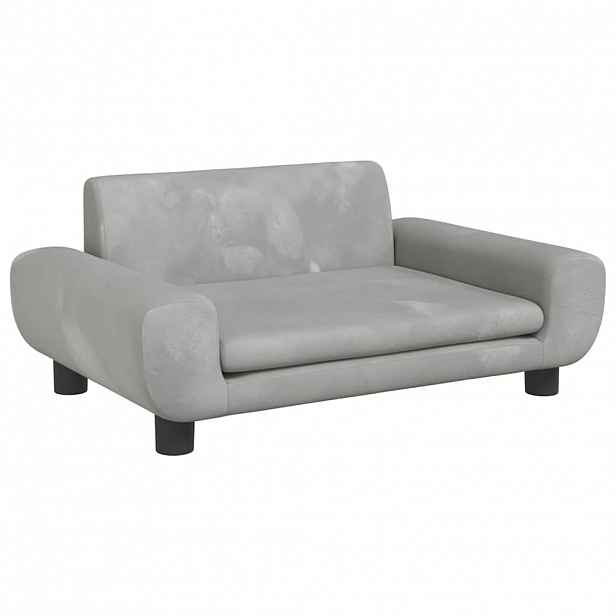 vidaXL Pelíšek pro psy světle šedý 70 x 45 x 33 cm samet