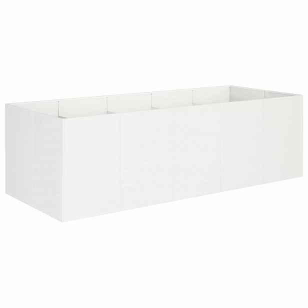 vidaXL Zahradní pěstebník Bílá 200 x 80 x 60 cm Studená válcovaná ocel
