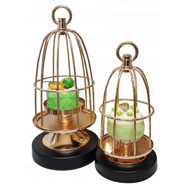 Zlatá dekorativní klec 2 ks na sladký stůl muffiny svícen lampion