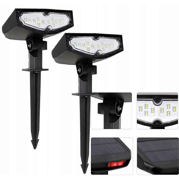 2KS 24 Led Solární Led Lampy Pro Použití Na Zahradě, Solární Reflektory