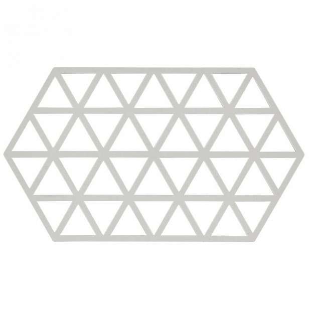 Světle šedá silikonová podložka pod horké nádoby Zone Triangles