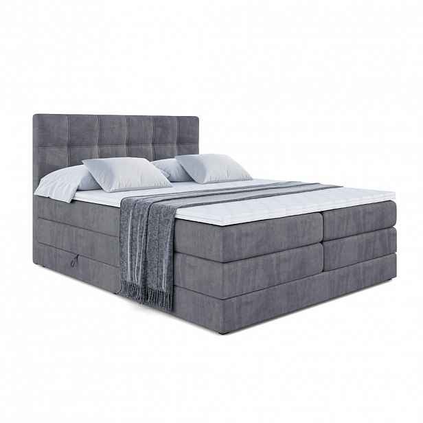 ALTDECOR POSTEL boxspring MARCE KING – 200 x 200 – H3/H4 – tmavě šedá