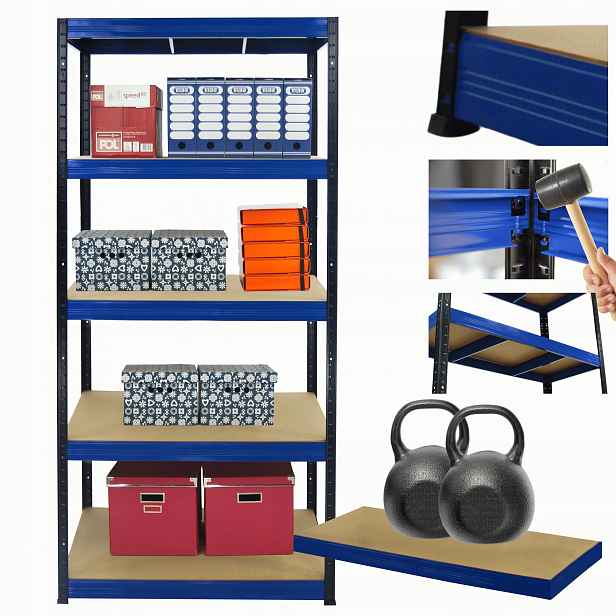 Kovový regál skladový stojan Helios 213x100x60 cm 5Px275 kg 300 Tis Komb
