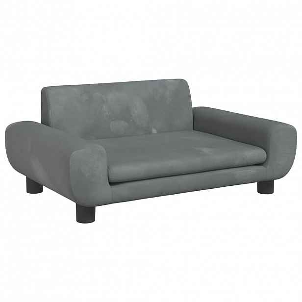 vidaXL Pelíšek pro psy tmavě šedý 70 x 45 x 33 cm samet