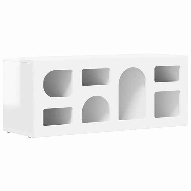 vidaXL Televizní skříň ELST 100 x 35 x 40 cm Vysoce lesklá bílá
