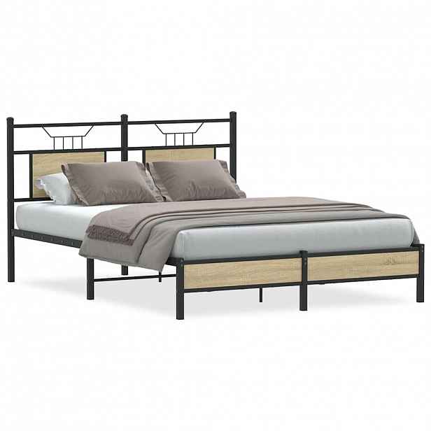 vidaXL Rám postele bez matrace dub sonoma 140x190 cm kompozitní dřevo