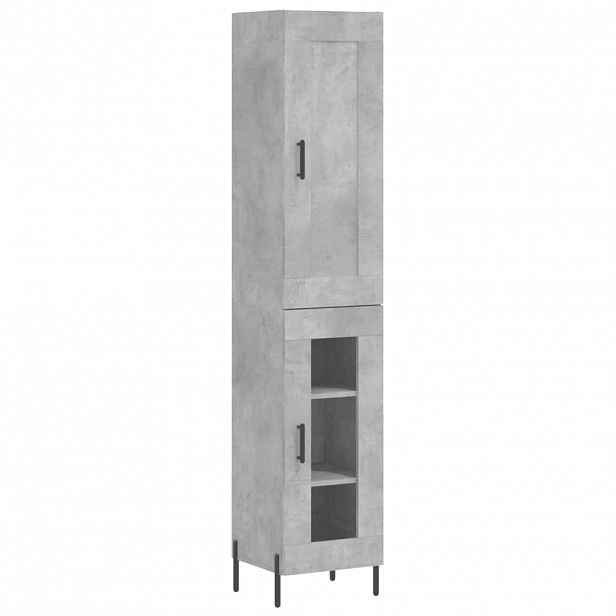 vidaXL Skříň highboard betonově šedá 34,5x34x180 cm kompozitní dřevo