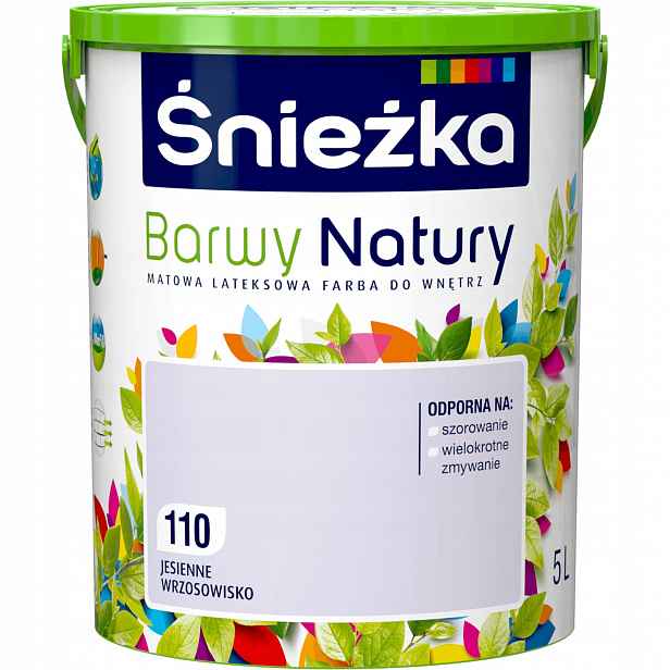 Barva barva na stěny Śnieżka Barvy přírody 5L Podzimní vřesoviště 110