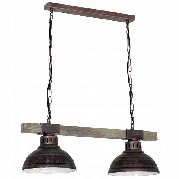 Dvojitá závěsná lampa na dřevěném trámu Hakon 9057 Luminex