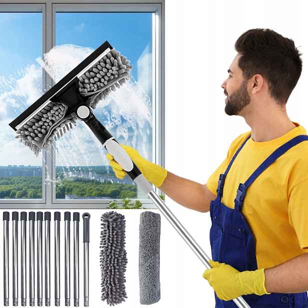 Teleskopická Stěrka Na Sklo Bez Žebříku S Mikrovláknem 430 CM