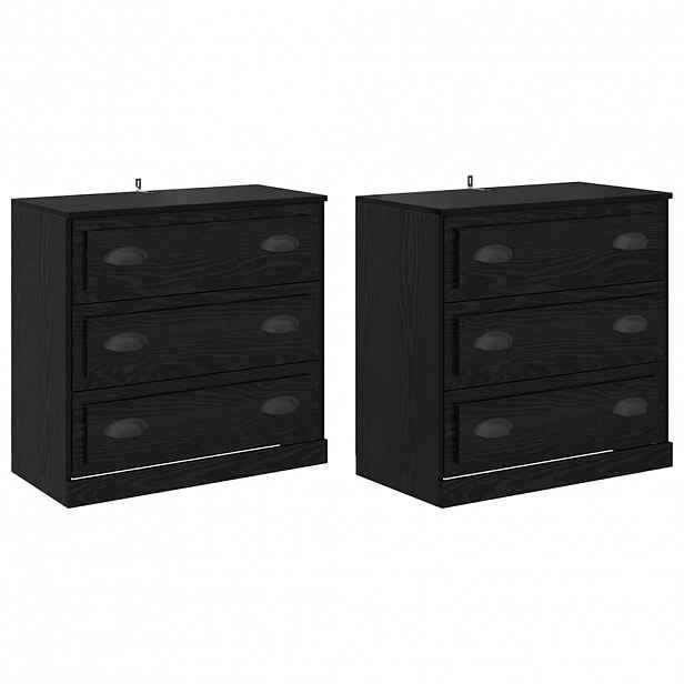 vidaXL Konzole 2 ks Černý dub 70 x 35,5 x 67,5 cm Kompozitní dřevo
