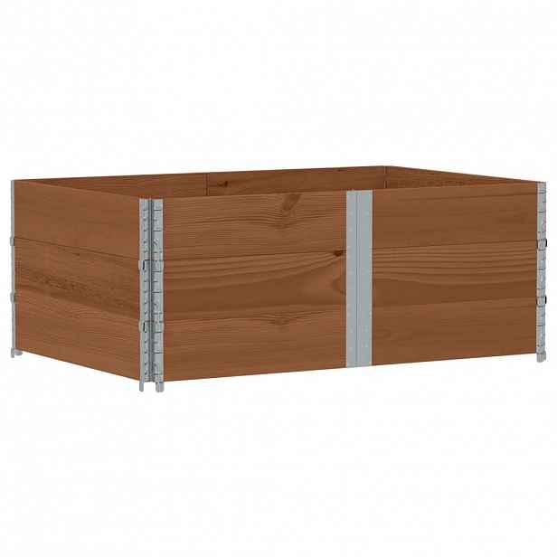 vidaXL Paletové nástavce 3 ks hnědé 150 x 100 cm masivní borové dřevo